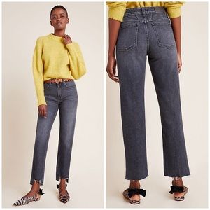 Anthropologie Closed Gloria High-Rise Frayed Straight Jeans